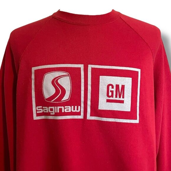 Vintage Discus Athletic Tultex Mens Sweatshirt 2XL Red GM General Motors Saginaw - Picture 3 of 8